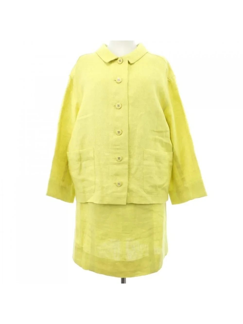 Chanel 96P Vintage Set Suit Yellow